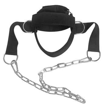 

Adjustable Weight Lifting Trainer Equipment D Shackle Neck Muscles Builder Gym Belt Chain Head Harness Resilient Strength