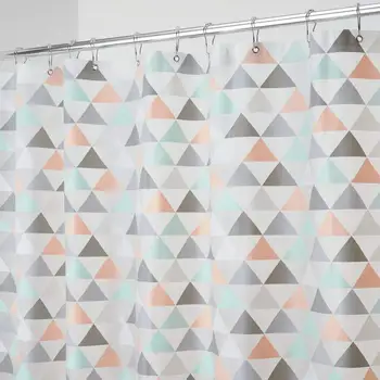 

Decorative Triangle Print - Waterproof, Mold/Mildew Resistant, Heavy Duty PEVA Shower Curtain Liner, for Bathroom Showers,