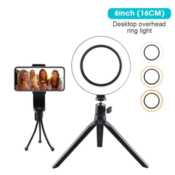

Photography LED Selfie Ring Light 10inch Dimmable Camera Phone Ring Light with Tripod Stand For Live Studio Makeup Video Light