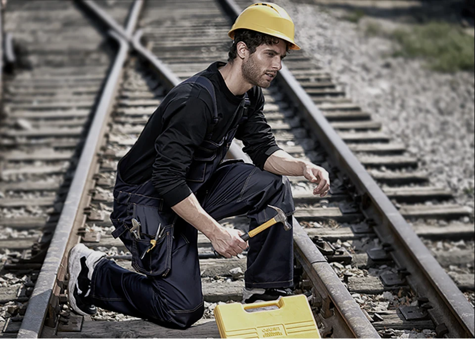 Description Picture 2 of itemWorkwear Overalls Work Bib and Brace Overall Pants Trousers Garage Dungarees Multi Pocket Work Mechanic Overalls with Knee Pads