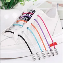 1 Pair Creative metal capsule round Shoe laces 5 colors Men and Women Sneakers No tie Shoelace Quick Lazy Shoestrings