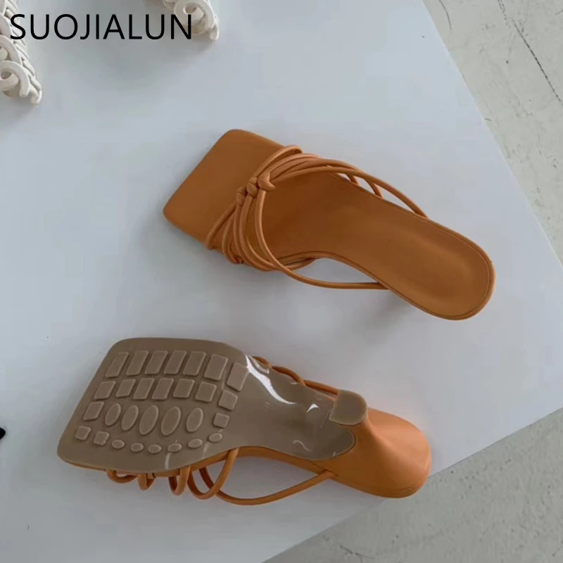 SUOJIALUN 2020 новые Брендовые женские шлепанцы летние модные уличные сандалии с