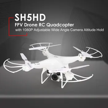 

SH5HD FPV RC Drone RC Quadcopter with 1080P Adjustable Wide Angle Wifi HD Camera Live Video Altitude Hold 3 Batteries