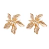 2022 Vintage métal fleur grandes boucles d'oreilles pour femmes or Rose or argent couleur géométrique déclaration mode Brincos bijoux boucle d'oreille ► Photo 2/6