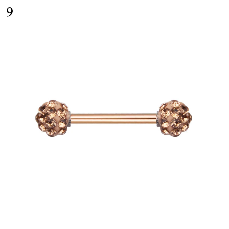 1PC Bright Bijoux Ball Nipple Ring Tongue Piercing Tongue Ring Industrial Piercing Nipple Jewelry Pircing Tongpiercing - Окраска металла: С черным покрытием, нанесенным краскопультом