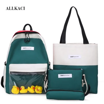 

4Pcs Backpack Set Zipper School Bags for Teenager Girls Student Book Bag Preppy Style Travel Notebook Bag Women Laptop Satchel56