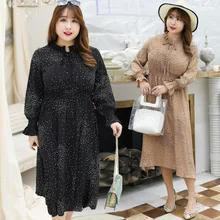 [Xuan chen] весеннее Новое Стильное платье большого размера, размер плюс, d элегантное платье в горошек 1653