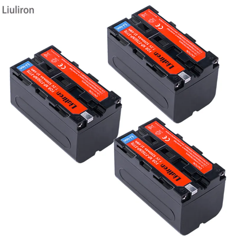 3x NP F770 F750 NP-F750 Li-ion Replacement Battery+ LCD USB Charger for Sony NP-F750 NP-F770 Camcorder LED Video Light D&F - Цвет: 3battery
