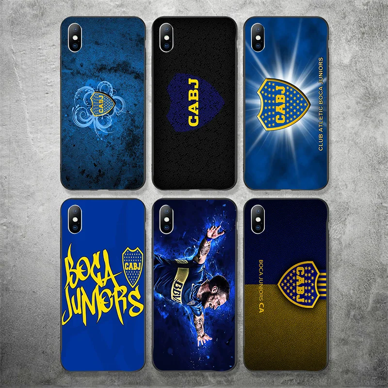 Чехол для телефона FC Boca Juniors iphone XR 11 Pro XS Max X 5 5S черный DIY мягкий чехол Salvio SE 7 8 6 6S Plus