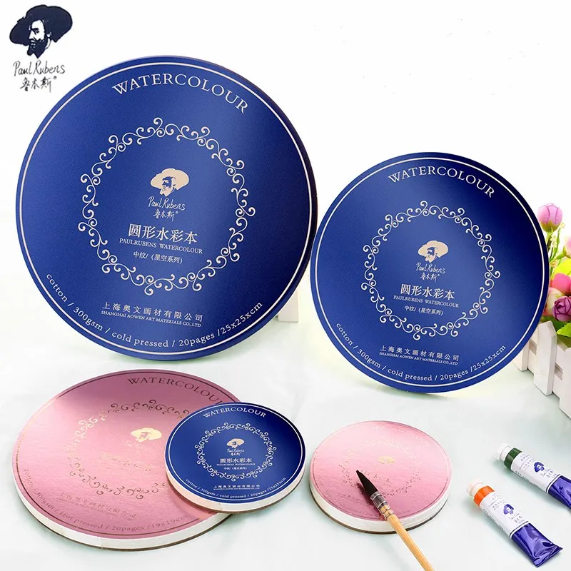 

Paul Rubens Round Watercolor Paper Pad 50% Cotton Paddle Watercolor Paper for Hand-painted Art Painting Supplies