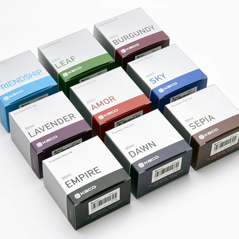 KACO Pure 30ml Fountain Pen Ink Refilling Inks Stationery Drawing School Cartridge Converter Office Writing Supplies