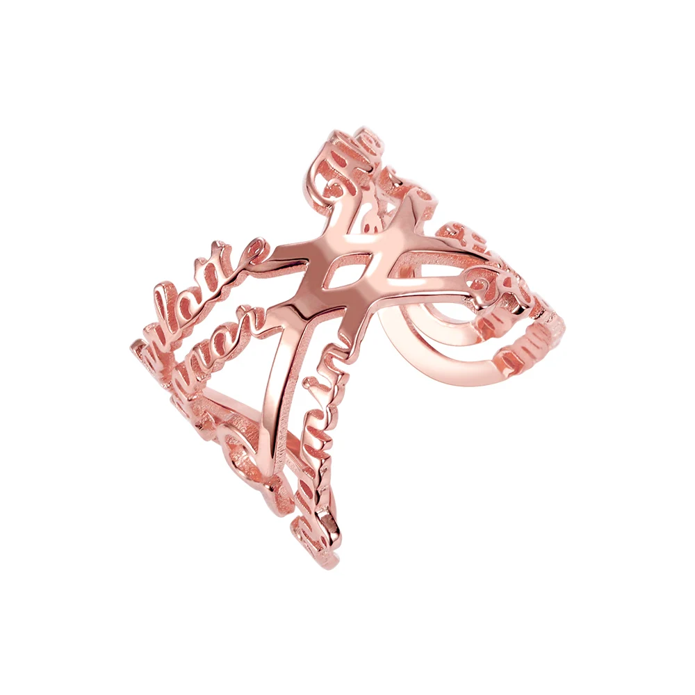 Wholesale Personalized Name Jewelry Infinity 7 Names Ring Grandma Gift Family Christmas Thanksgiving Gifts | Украшения и