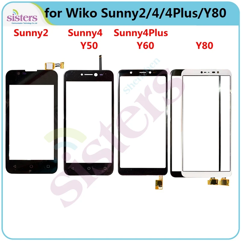 

Сенсорный экран дигитайзер для Wiko Y80 Sunny2 Sunny4 Y50 Sunny4 Plus Y60 сенсорная стеклянная линза сенсорная панель части телефона протестированный Топ