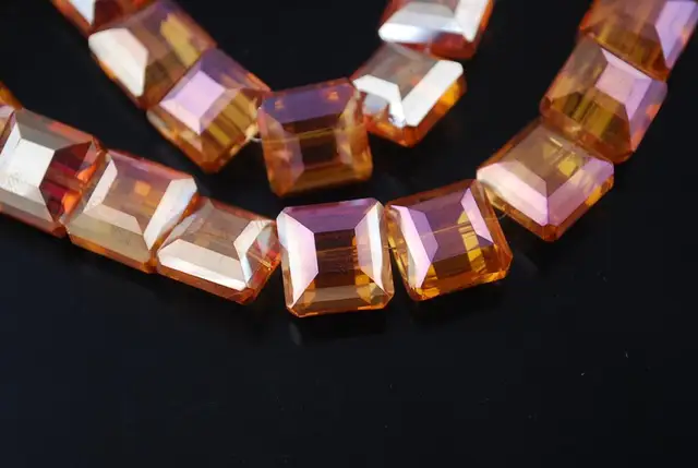 10pcs 13mm Square Faceted Cut Crystal Glass Loose Crafts Beads lot for DIY Jewelry Making 26