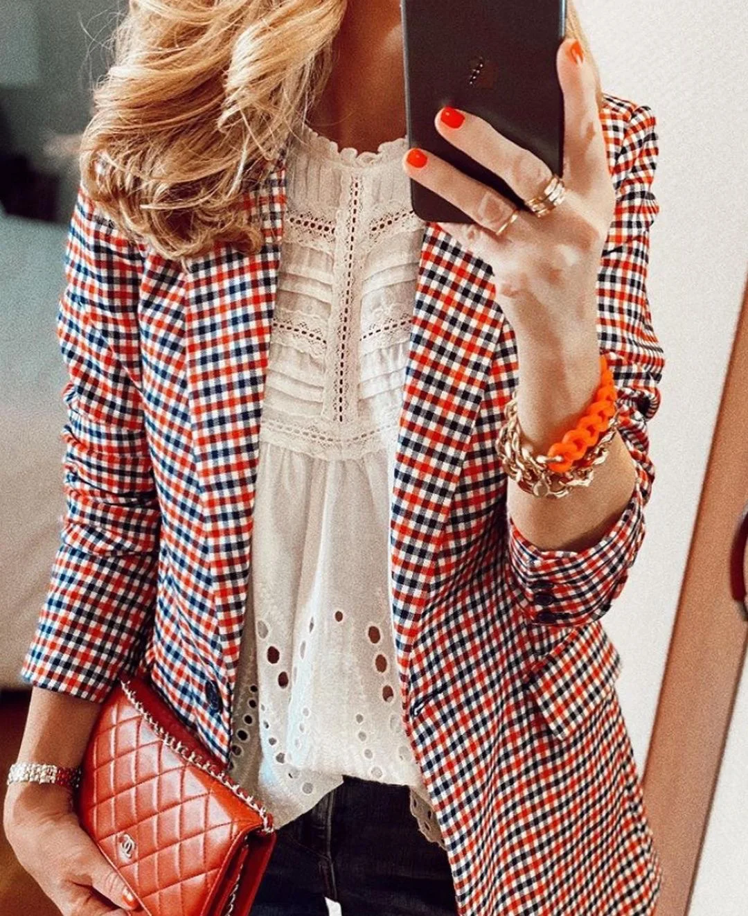 

Zoulv 2020 Spring/Autumn New Trend Commuter Casual Printing Slim Small Suit Warm Jacket Suit Collar Double Breasted Jacket Women