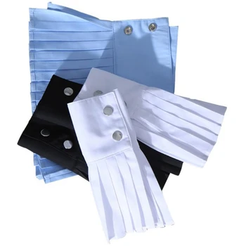 

1 Pair Detachable Shirt Pleated Horn Flare Sleeve Cuffs Over Sleeve