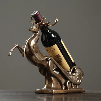 

deer horse Wine Rack Wine Holder Shelf Metal Sculpture Wine stand Home Decoration Interior Crafts Christmas Gift pf91816