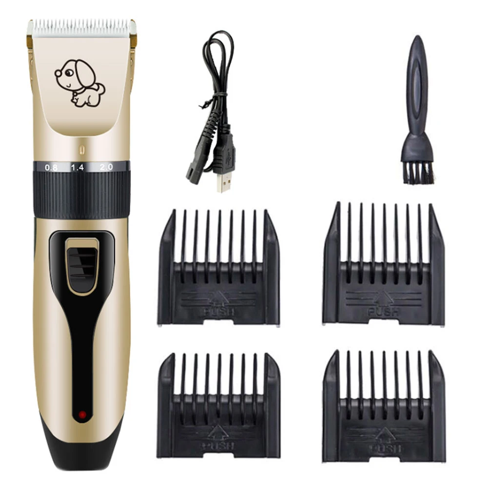 Beste Professionele Hond Haar Trimmer Pet Grooming Kit USB Oplaadbare Elektrische Pet Clipper Scheerapparaat Set Low Noise Huisdieren Kapsel Machine