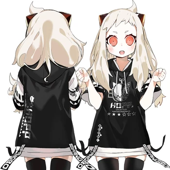 

Anime Kantai Collection hoppou Casual Hooded T-shirt Men Women Summer Short Sleeve Unisex Harajuku Loose Pants Tops Suit Cosplay