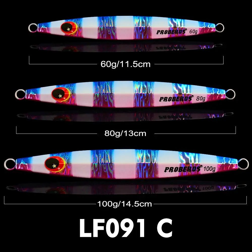 1 шт. PRO BEROS металлическая рыболовная приманка 60g-80g-100g искусственная Подвеска Твердые Приманки Воблеры с 3D глазами - Цвет: C