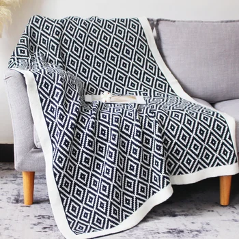 

Thick autumn and winter minimalist knitted wool blanket office air conditioning lunch break blanket shawl cover blanket sofa lei