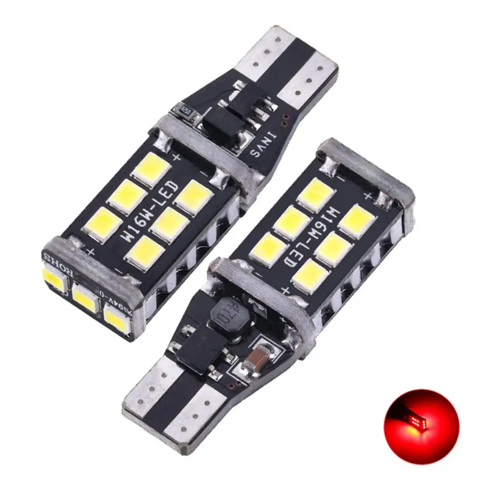 2 шт. Canbus W16W T15 2835 15SMD светодиодный автомобильный тормоз лампа для противотуманной