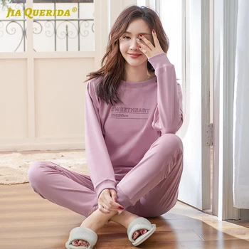 

Pijamas Women Smart Casual Plus Size Pajamas Pink Pullover Sleepwear Can Be Worn Outdoors Sporty 100% Cotton Women's Pajamas Set