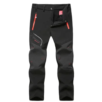 

Waterproof Tactical Softshell Mens Pants Fleece Thick Warm Winter Autumn Trousers Male Velvet Jogger Zipper Pocket