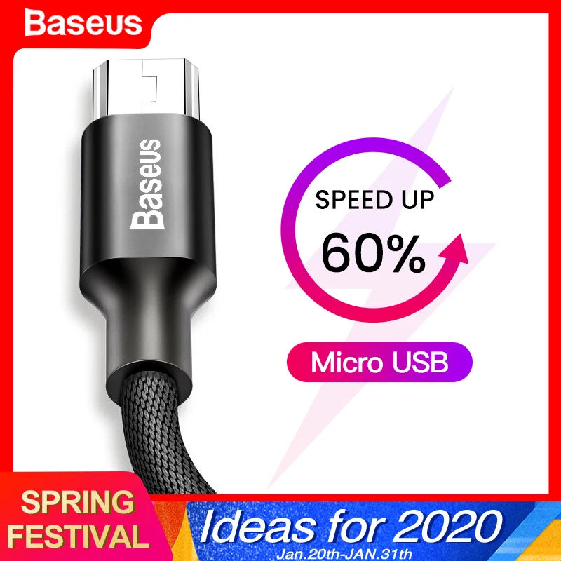 Baseus Micro USB Cable Fast Charging Microusb Charger Cable For Samsung Xiaomi Data Wire Cord Android Mobile Phone Cables 1m 2m