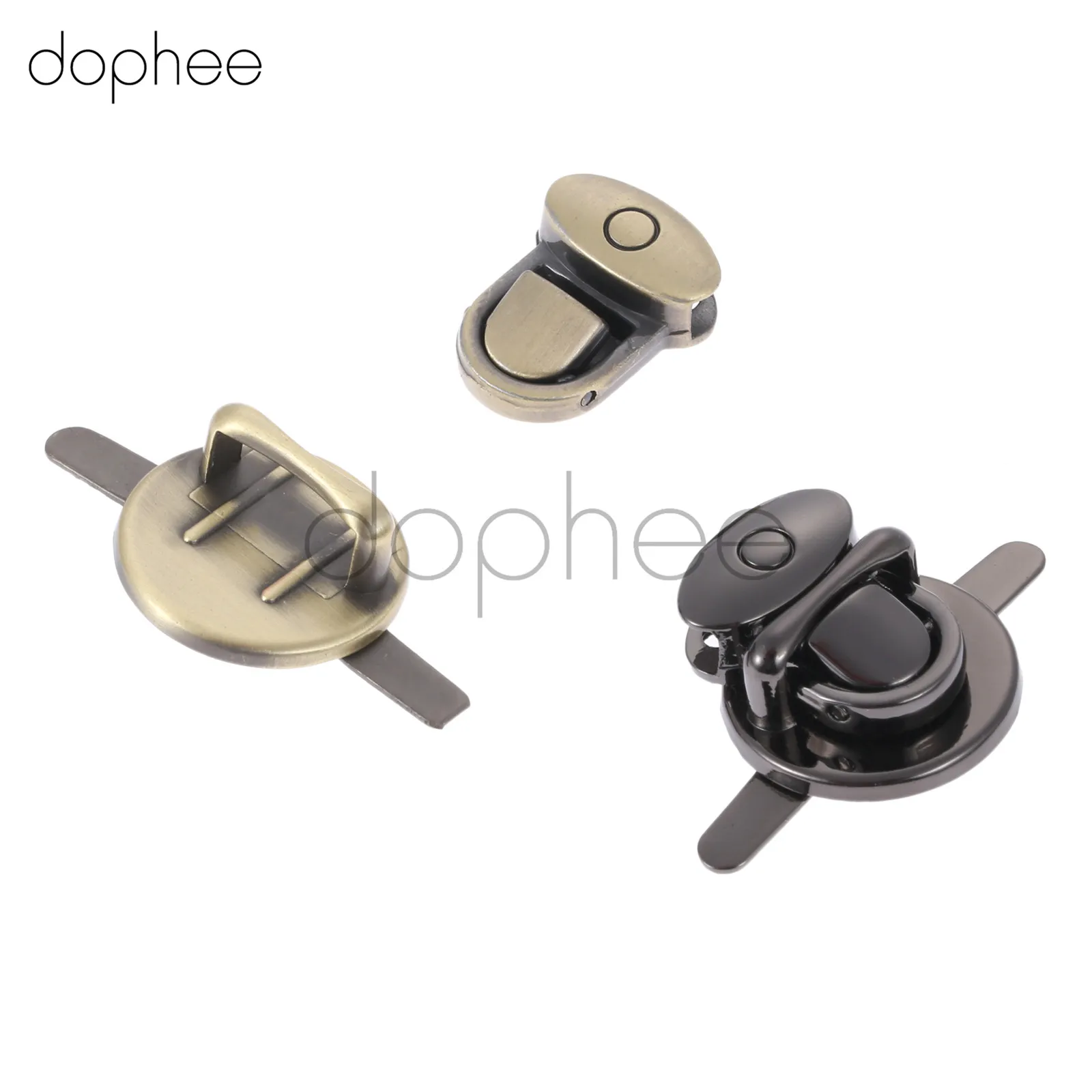 Dophee 1 комплект металлическая круглая форма застежка Поворотная Блокировка замка для DIY сумка-кошелек аппаратное кожевенное ремесло аксессуары 4 цвета