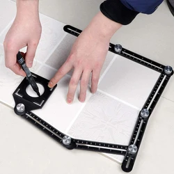 JNZ – localisateur de trous sur 6 côtés, localisateur d'angle, outils de poinçonnage pliable, règle de mesure multi angle pour la pose de carreaux de sol, verre, menuiserie 