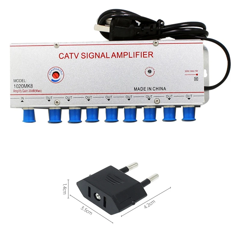 amplificador antena tv, Amplificador de señal interior de 2/3/4/6/8 vías,  20/30dB