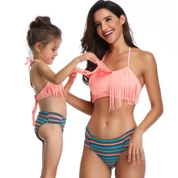 

Family Matching Swimwear Mother Daughter Taseel Bikini Bathing Suit Brachwear Swimwear Family Matching Outfits Mom Kids Swimsuit