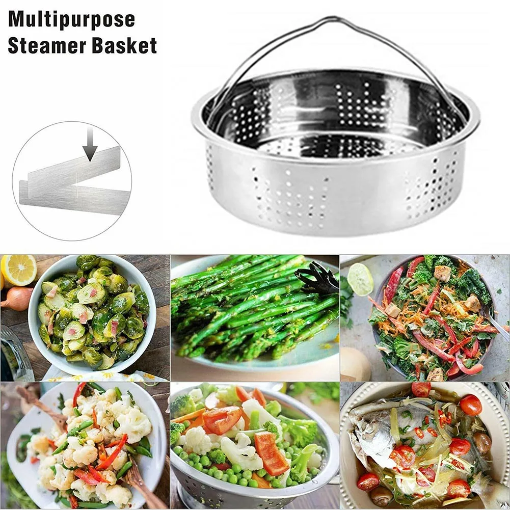 8pcs Steamer Basket Home Dining Room Pressure Cooker Clip Pot Accessories Set Durable Food Rustproof Stainless Steel Electric