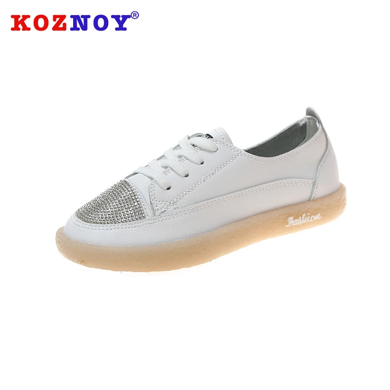 

Koznoy Single Shoes Women Summer Autumn Student Board Shoes Dropshipping Fashion Flat Bottom Casual Breathable Women Shoes