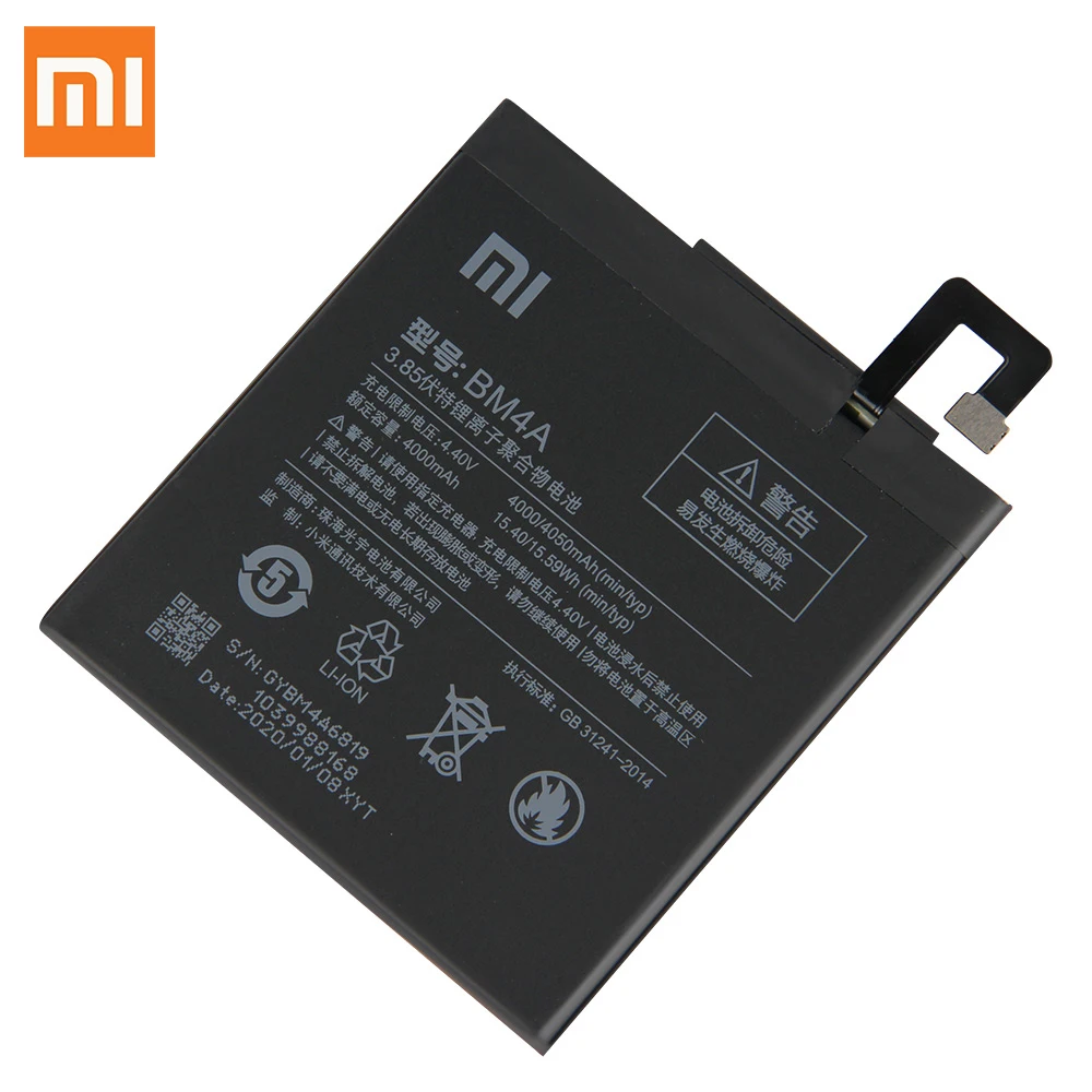 Оригинальный запасной аккумулятор для Xiaomi Mi Redmi Pro Redrice pro BM4A оригинальный