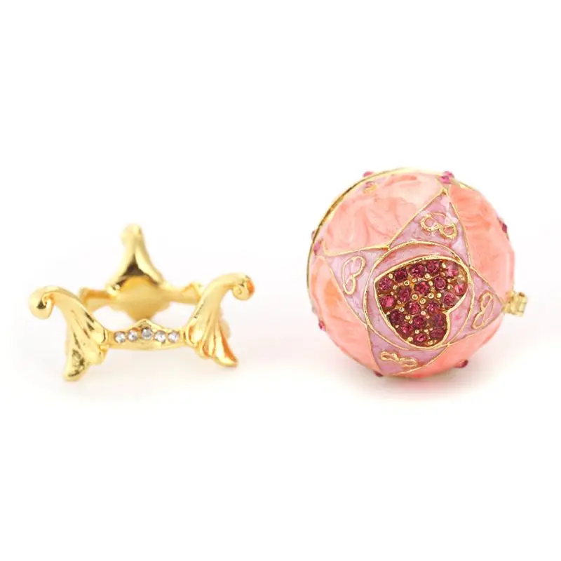 

Розовое яйцо Faberge, ручная роспись, ювелирные изделия, шкатулка, подарок на Пасху, домашний декор
