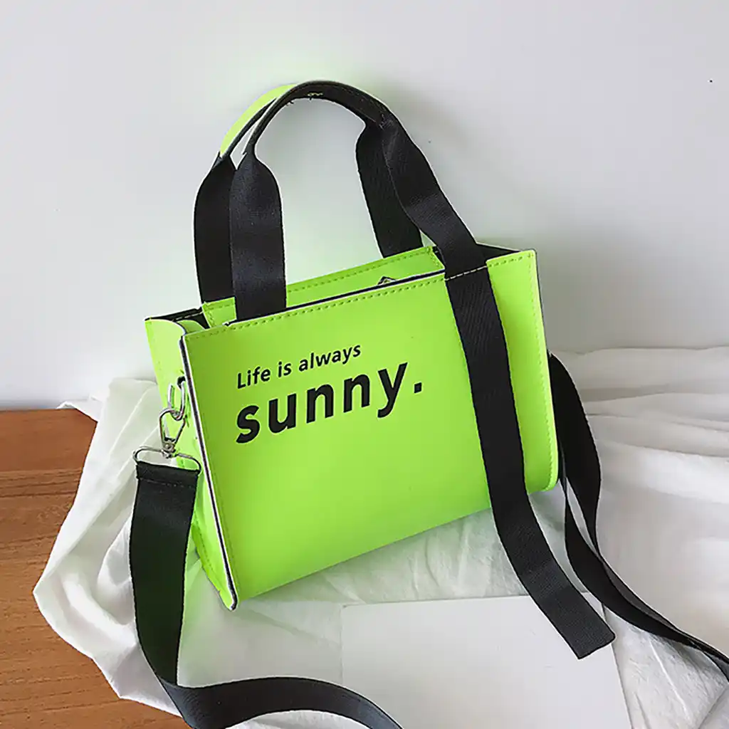 neon green shoulder bag