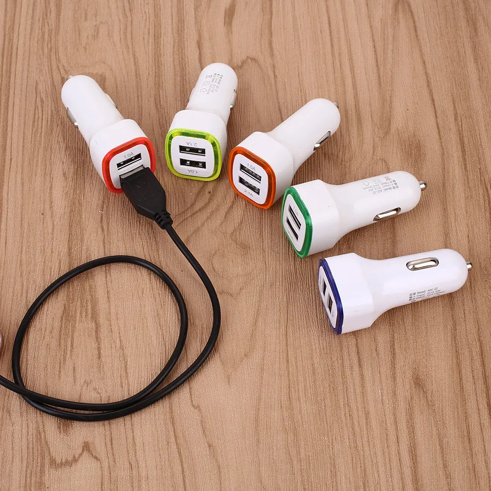 2 Ports Dual USB Car Cigarette Lighter Charger Adapter Input DC12-24V Lighter