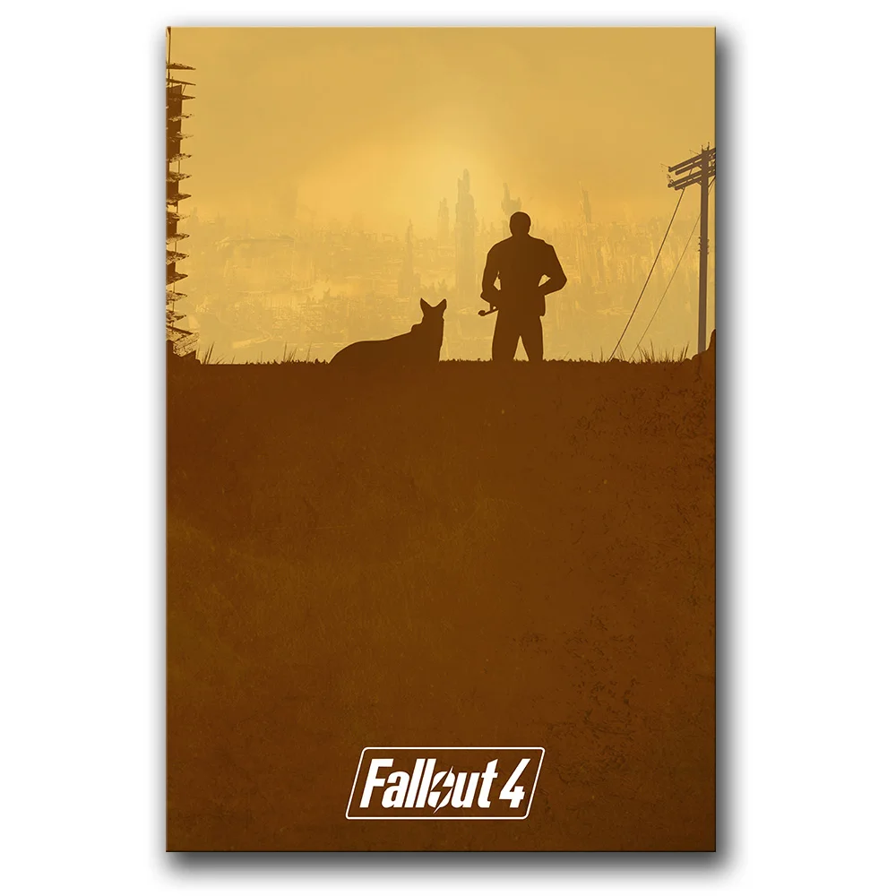 Fallout 3 4 игровой плакат, настенный арт, холст, плакат и печать, холст, декоративная картина для спальни, рисунок, наклейки на стену
