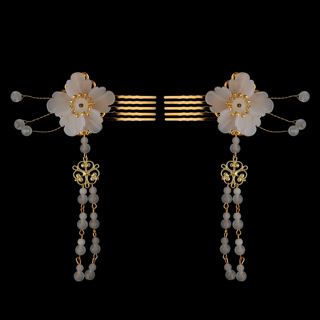 2 Pcs Tassel Hair Clip Ancient Costume Chinese Hair Accessories Hair Comb