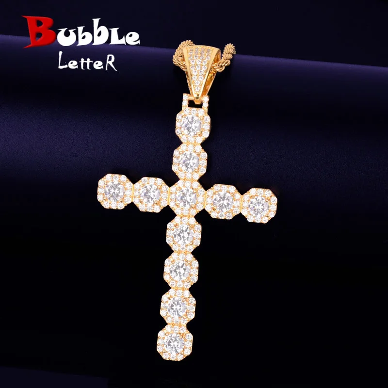 

Miami Cuban Cross Links Necklace & Pendant With 4mm Tennis Chain Gold Silver AAA Cubic Zircon Men's Women Hip hop Rock Jewelry