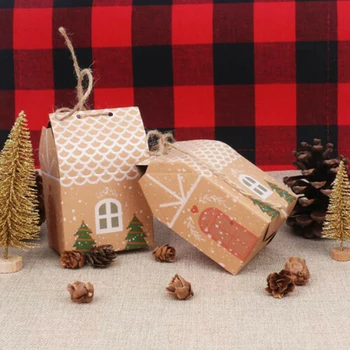 

Craft Kraft Paper With Ropes Paper box Ornament Home Garden House Shape