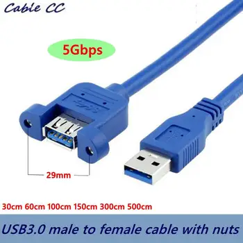 

The best quality USB cable 3.0 extension male to female extension cable double shielded screw panel mounting 0.3M 1M 3M 5M