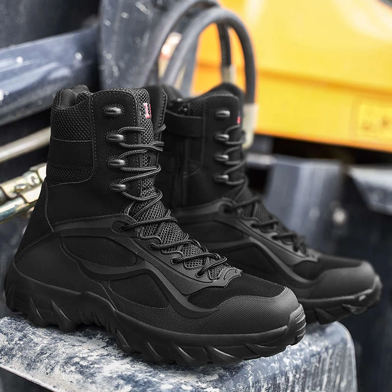 Renacimiento Extracción pico Botas con punta de acero para hombre, zapatos de trabajo militares  indestructibles, botas de seguridad de combate en el desierto, zapatos de  seguridad del ejército 36 48 9 T|Botas básicas| - AliExpress