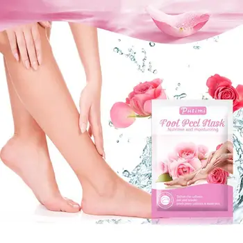 

Putimi 3pair Rose Whitening Foot Mask For Legs Care Feet Skin Peeling Pedicure Dead Remove Foot Patches Socks Mask Exfoliat L2H4