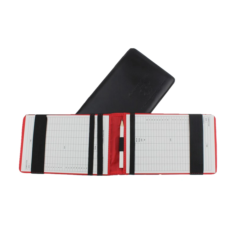 Scorecard PU Leather Portable Durable Embossed Professional Statistics Universal Golf Fashion Training With Pencil Solid