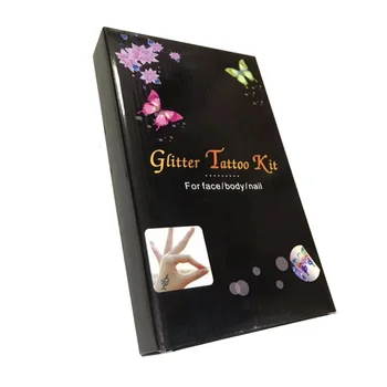

Glitter Tattoo Kit Multicolor Flash Powder Body Paint Diamond Templates Face Tools Gifts Art Temporary With Brushes 24 Colors
