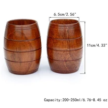 2 пачки ручной работы твердая деревянная бочка пивная чашка, чашка для питья походная кружка чайная чашка домашний декор