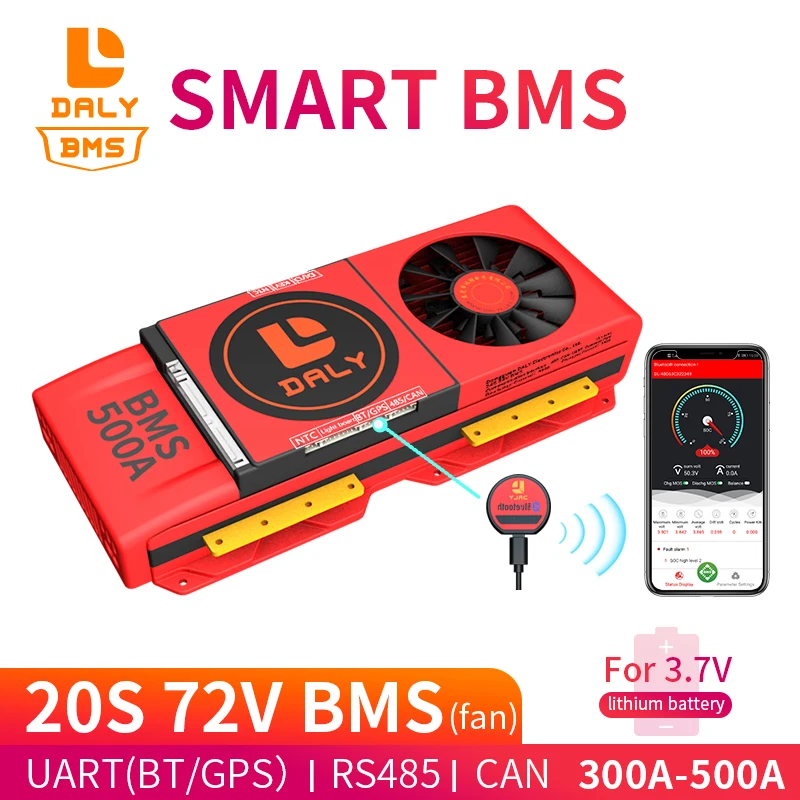 Смарт BMS 20S 72V 300A 400A 500A Bluetooth 485 для USB-устройства CAN NTC UART программное обеспечение